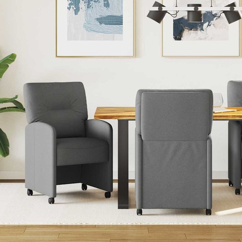 Dining Chairs with Wheels 2 pcs Dark grey 57 x 67 x 95 cm