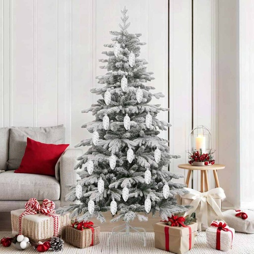 Christmas Pine Cone Ball 40 pcs Silver