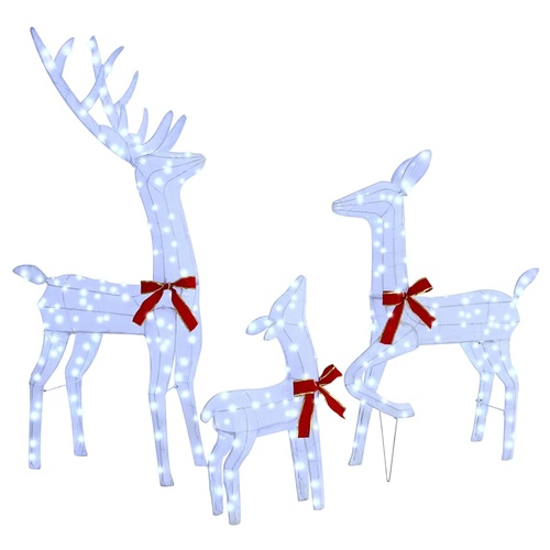 Reindeer Family 3 pcs Cold white 68 x 26 x 127 cm Fabric