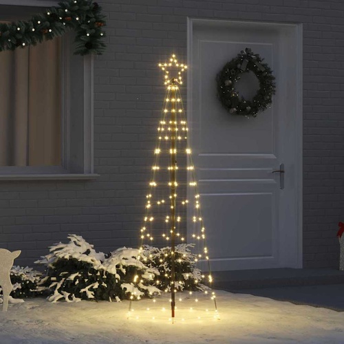 LED Christmas Tree with Ground Spikes Warm White 250 cm Iron