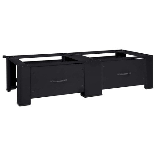 Washing Machine Pedestal 2 pcs Black 64 x 55 x 32.5 cm Steel