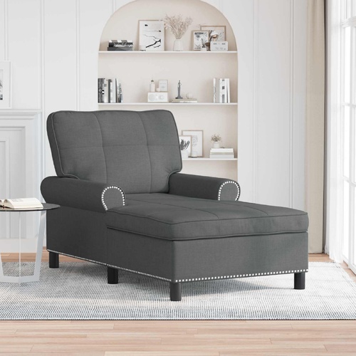 Lounge Chair with Cushion Dark Grey 91 x 157 x 91 cm Fabric