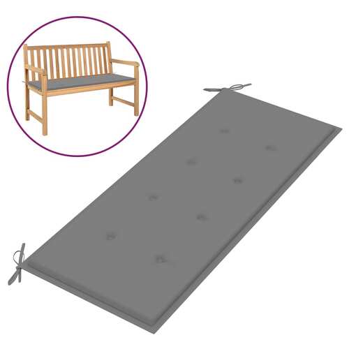 Garden Bench Cushion Grey 120x50x4 cm Oxford Fabric