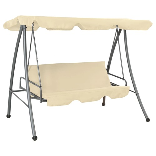43237 Outdoor Swing Bench with Canopy Sand White