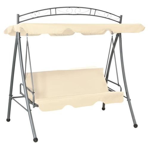 43241 Outdoor Convertible Swing Bench with Canopy Sand White