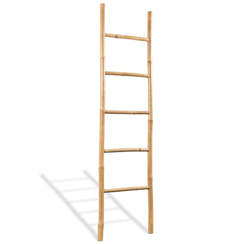 Towel Ladder with 5 Rungs Bamboo 150 cm