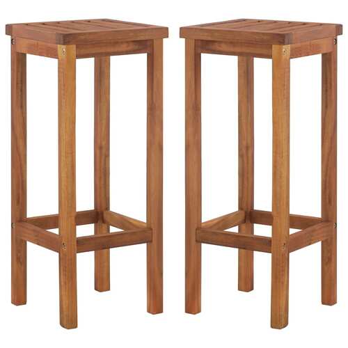 Bar Chairs 2 pcs Solid Acacia Wood