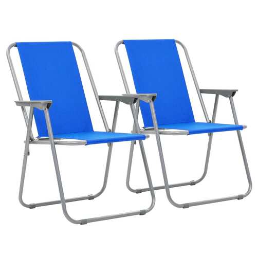 Folding Camping Chairs 2 pcs 52x59x80 cm Blue