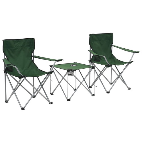 Camping Table and Chair Set 3 Pieces Green