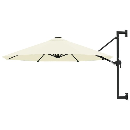 Wall-Mounted Garden Parasol with Metal Pole 300 cm Sand