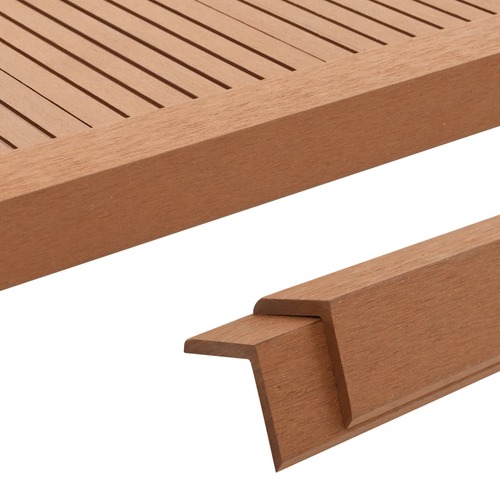 5 pcs Decking Angle Trims WPC 170 cm Light Brown