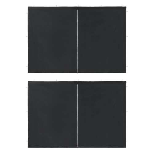 Party Tent Sidewall 2 pcs with Zipper PE Anthracite
