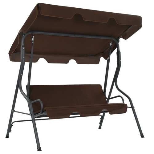 Garden Swing Bench Coffee 170x110x153 cm