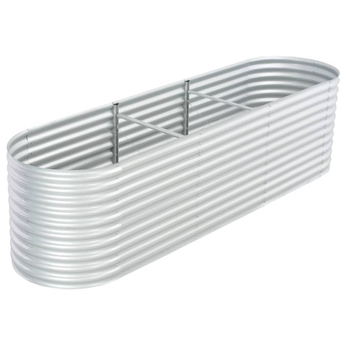 Garden Raised Bed 320x80x81 cm Galvanised Steel Silver