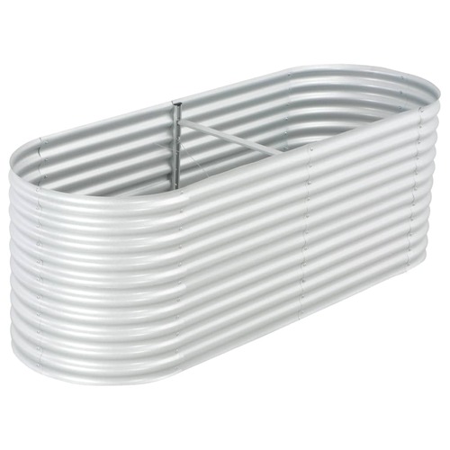 Garden Raised Bed 240x80x81 cm Galvanised Steel Silver