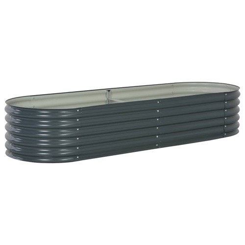 Garden Raised Bed 240x80x44 cm Galvanised Steel Grey