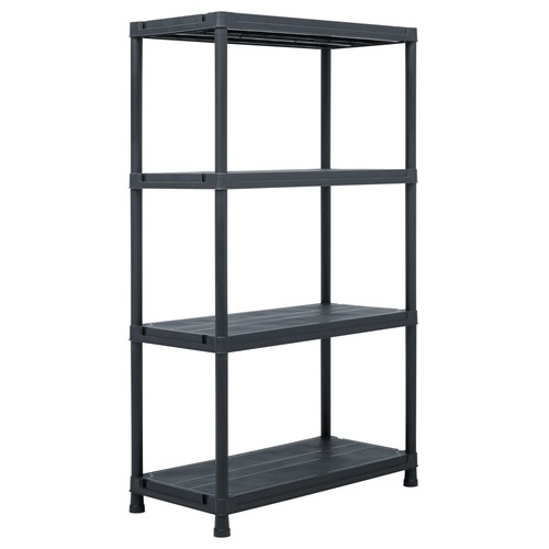 Storage Shelf Rack Black 200 kg 80x40x138 cm Plastic
