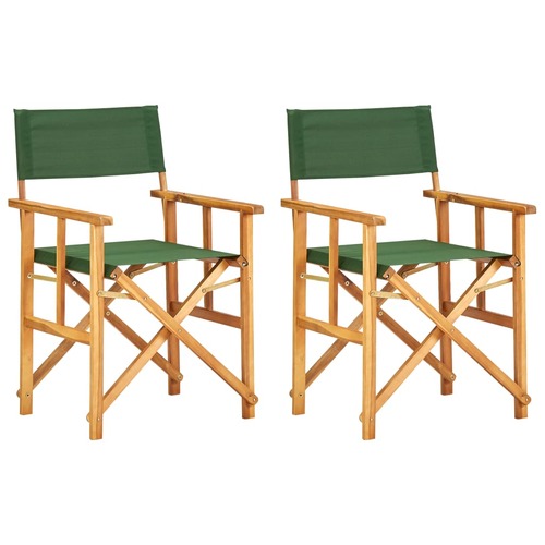 Director's Chairs 2 pcs Solid Acacia Wood Green