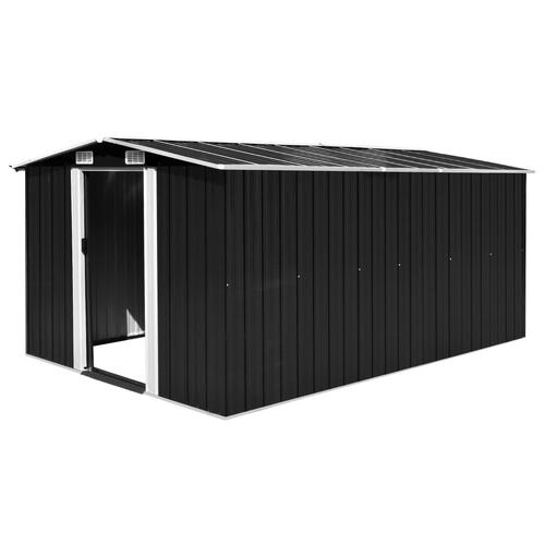 Garden Shed 257x392x181 cm Metal Anthracite