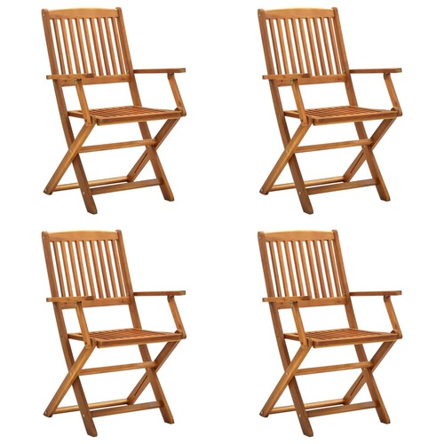 Folding Outdoor Chairs 4 pcs Solid Acacia Wood