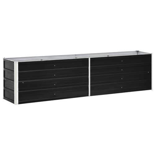 Garden Raised Bed Galvanised Steel 240x40x45 cm Anthracite
