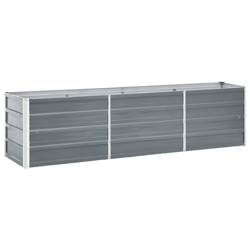 47044 Garden Raised Bed Galvanised Steel 240x40x45 cm Grey