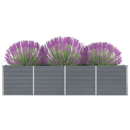 Raised Garden Bed 320x40x77 cm Galvanised Steel Grey