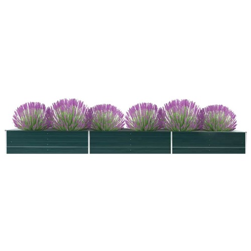 Garden Raised Bed Galvanised Steel 480x80x45 cm Green