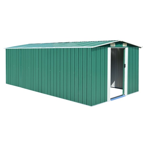Garden Shed 257x489x181 cm Metal Green (AU only)