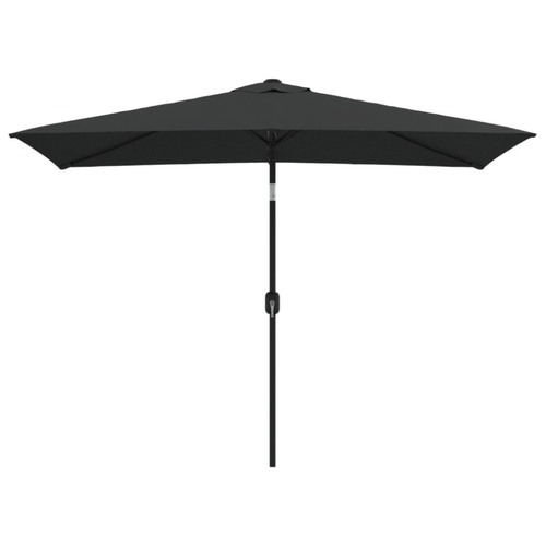 Garden Parasol with Metal Pole 300x200 cm Black