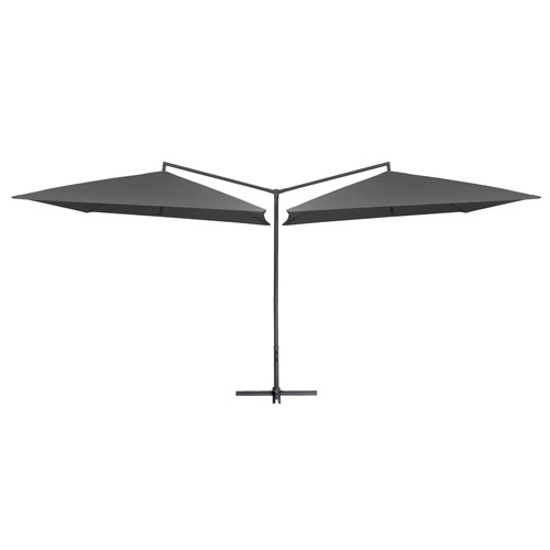 Double Parasol with Steel Pole 250x250 cm Anthracite