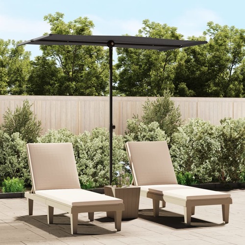 Garden Parasol with Aluminium Pole 180x110 cm Anthracite