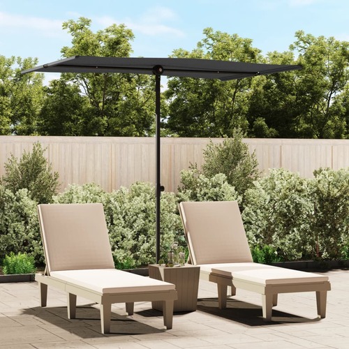 Garden Parasol with Aluminium Pole 2x1.5 m Black