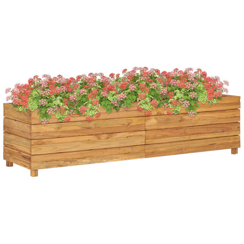 Raised Bed 150x40x38 cm Recycled Teak Wood and Steel