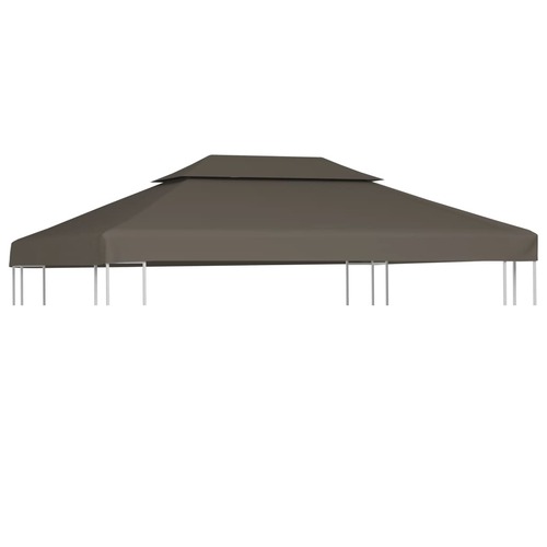 2-Tier Gazebo Top Cover 310 g/m? 4x3 m Taupe
