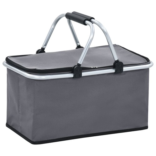 Foldable Cool Bag Grey 46x27x23 cm Aluminium
