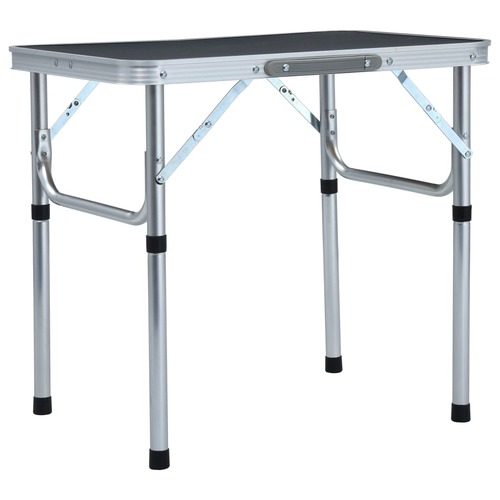 Folding Camping Table Grey Aluminium 60x45 cm