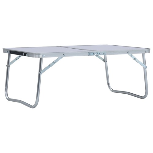 Folding Camping Table White Aluminium 60x40 cm