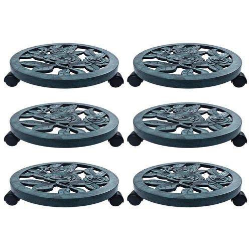 Plant Trolleys 6 pcs Green 38 cm Plastic