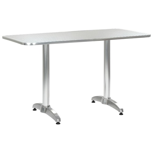 Garden Table Silver 120x60x70 cm Aluminium