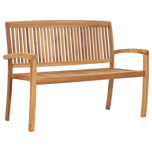 2-Seater Stacking Garden Bench 120 cm Solid Teak Wood