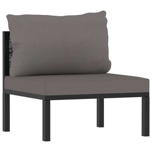 Sectional Middle Sofa with Cushion Poly Rattan Anthracite