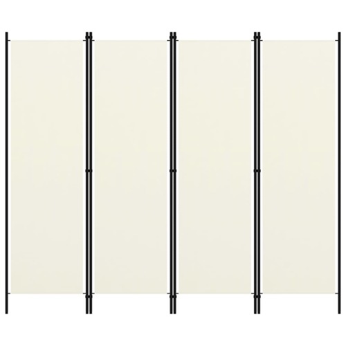 4-Panel Room Divider Cream White 200x180 cm
