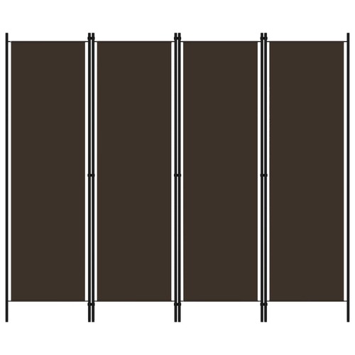 4-Panel Room Divider Brown 200x180 cm