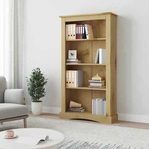 4-Tier Bookcase Mexican Pine Corona Range 80x29x150 cm