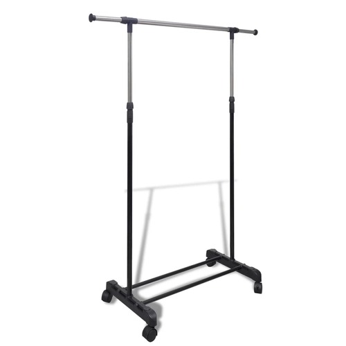 Adjustable Clothes Rack 4 Castors 1 Hanging Rail