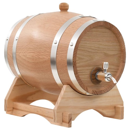 Wine Barrel with Tap Solid Oak Wood 12 L