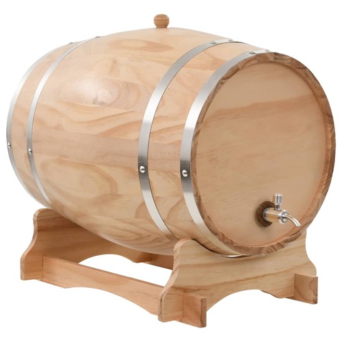 Wine Barrel with Tap Solid Pinewood 35 L