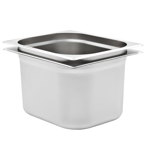 Gastronorm Containers 2 pcs GN 1/2 200 mm Stainless Steel