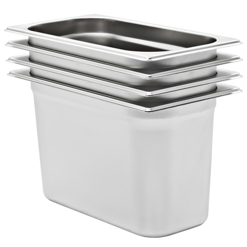 Gastronorm Containers 4 pcs GN 1/3 200 mm Stainless Steel